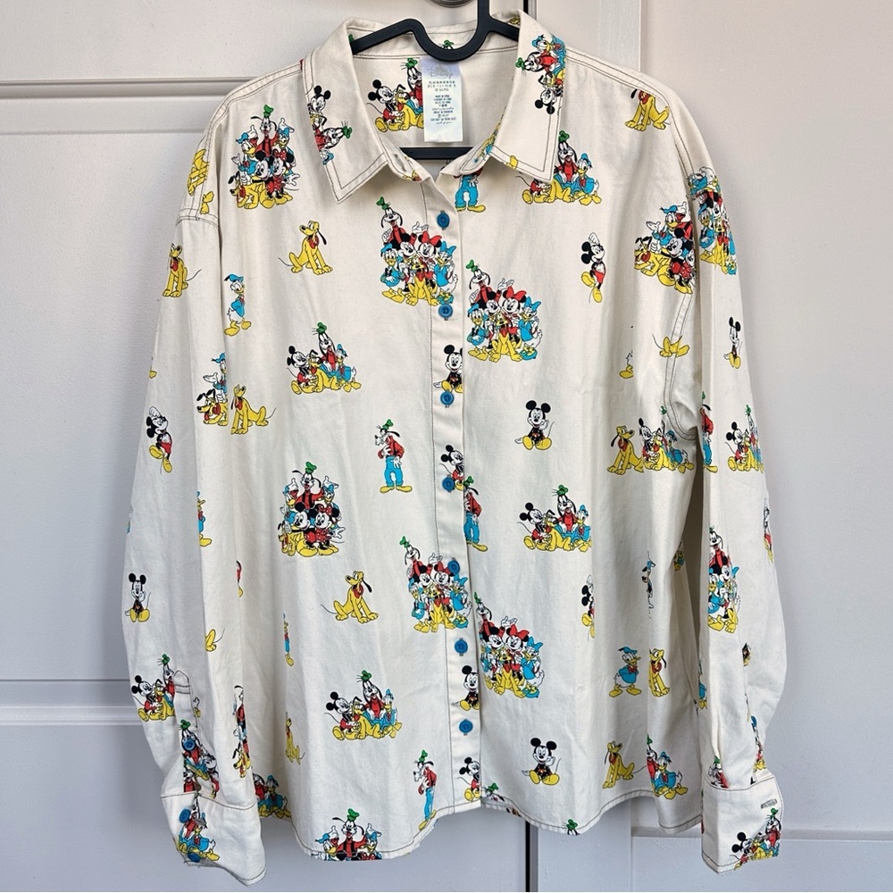 Disney Mickey & Friends Long Sleeve Button Up Shirt